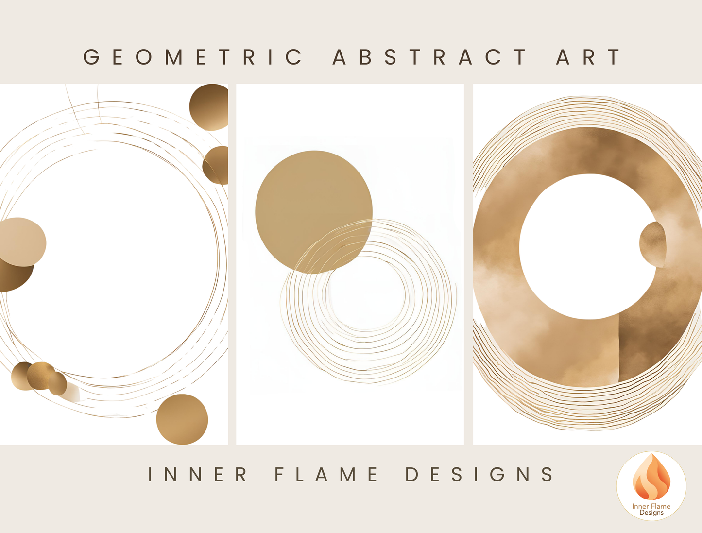 Stylish Geometric Artwork for Modern Home Design | Triptych Artwork