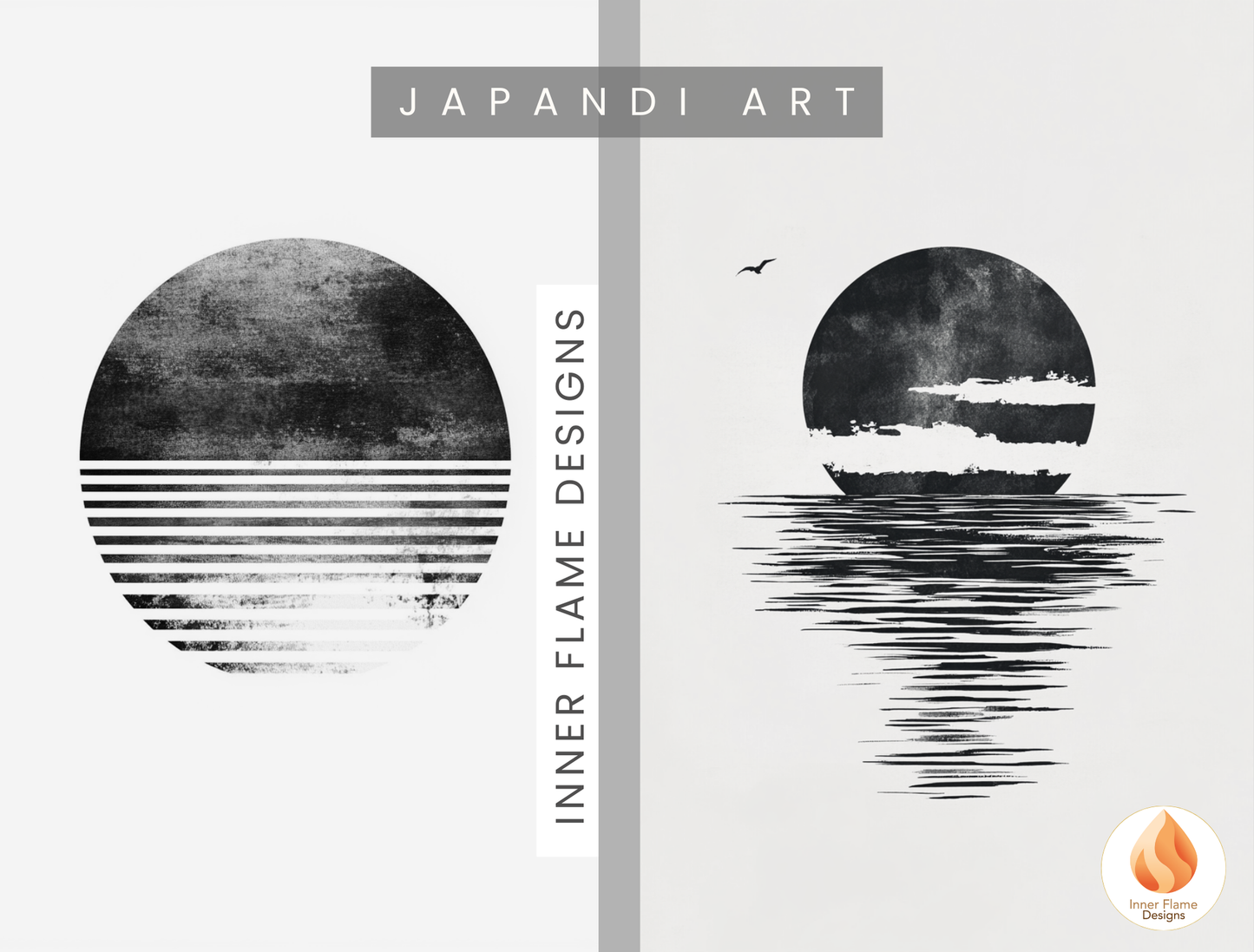 Monochromatic Japandi Art for Modern Home Design | Diptych Artwork