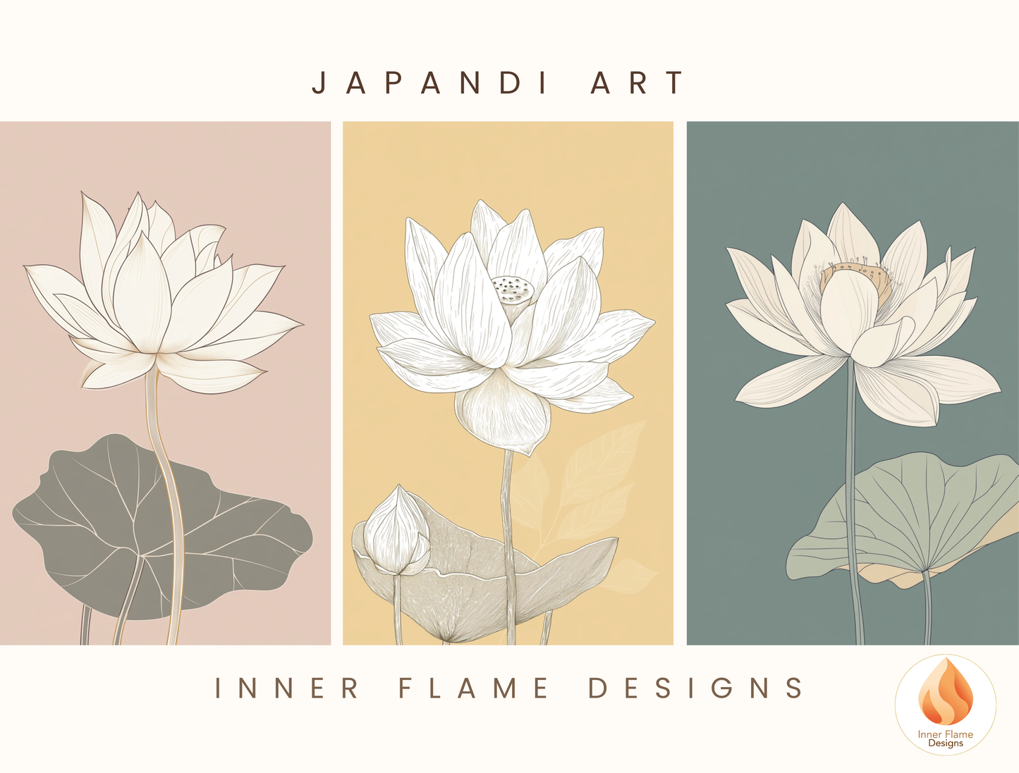 Subtle Japandi Art for Modern Home Design | Triptych Artwork (Series 2)