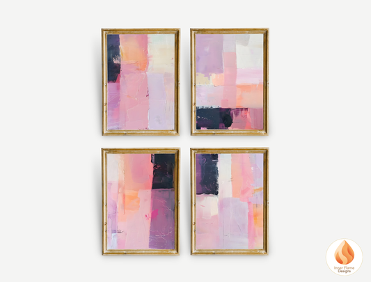 Inviting Minimalist Art for Modern Home Design | Four Piece Artwork