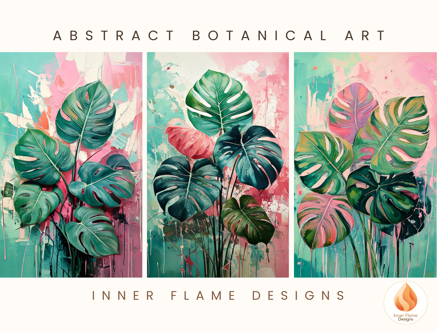 Dramatic Botanical Art for Modern Home Design | Triptych Artwork