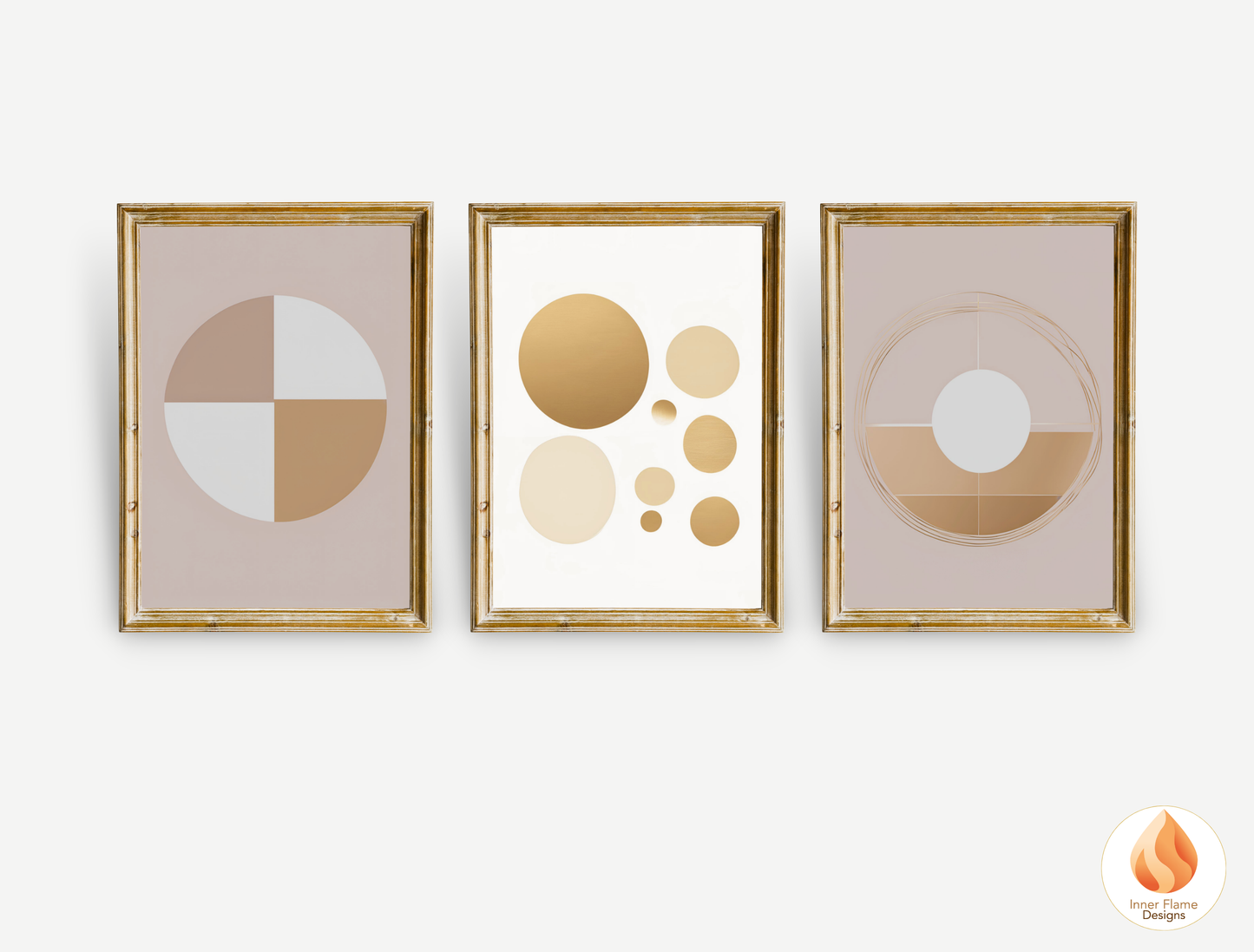 Sophisticated Geometric Artwork for Modern Home Design | Triptych Artwork