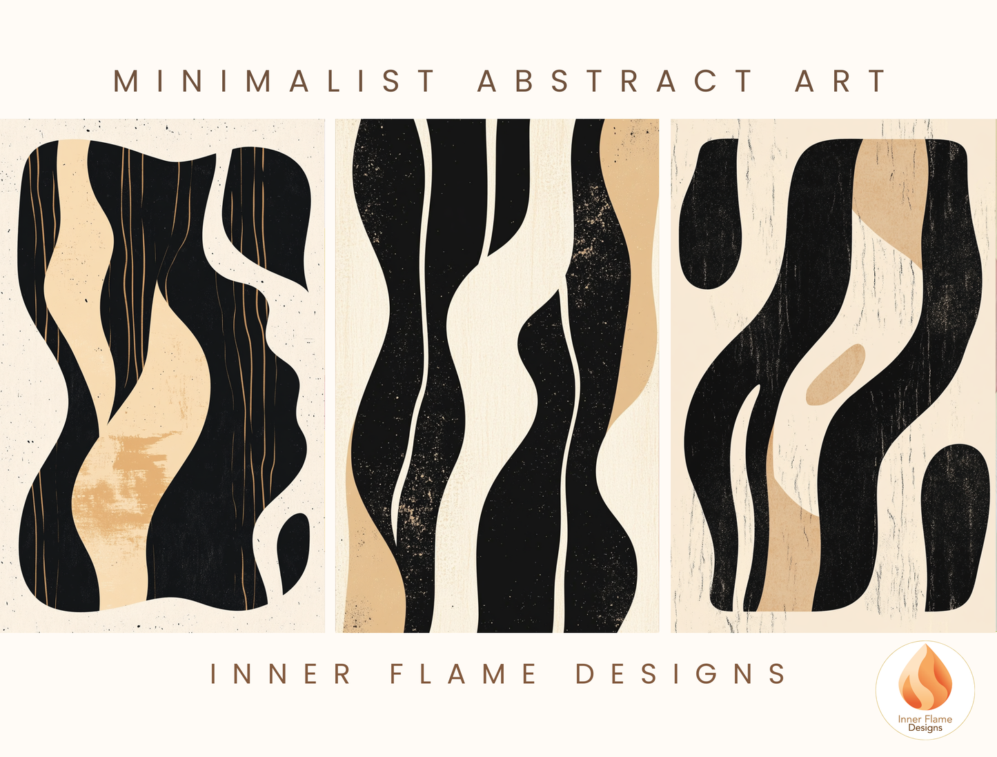 Elemental Minimalist Art for Modern Home Design | Triptych Artwork