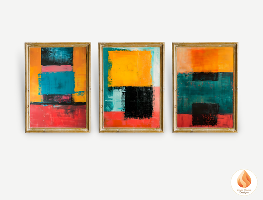 Radiant Minimalist Art for Modern Home Design | Triptych Artwork