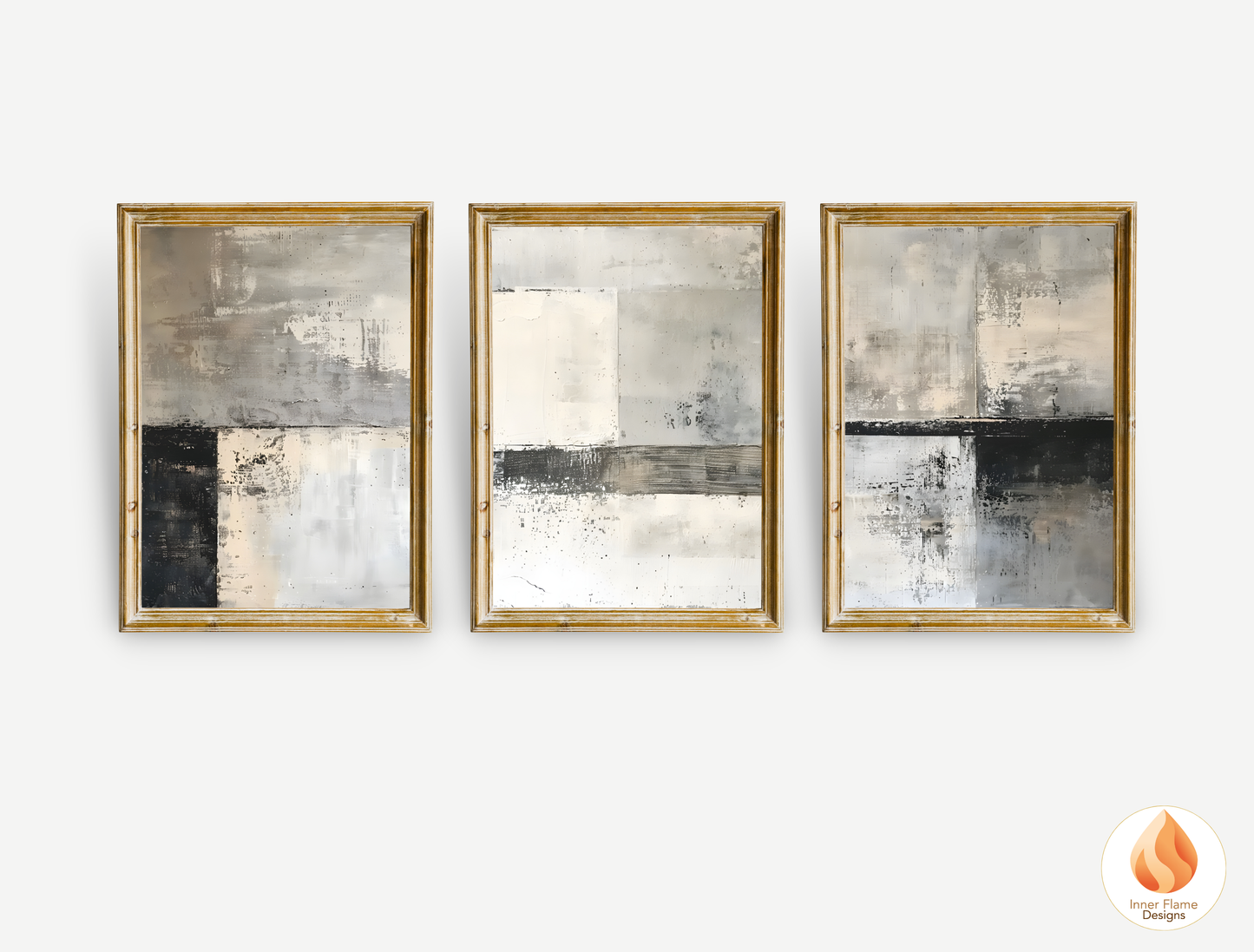 Classy Minimalist Art for Modern Home Design | Triptych Artwork
