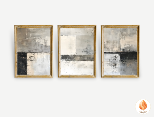 Classy Minimalist Art for Modern Home Design | Triptych Artwork