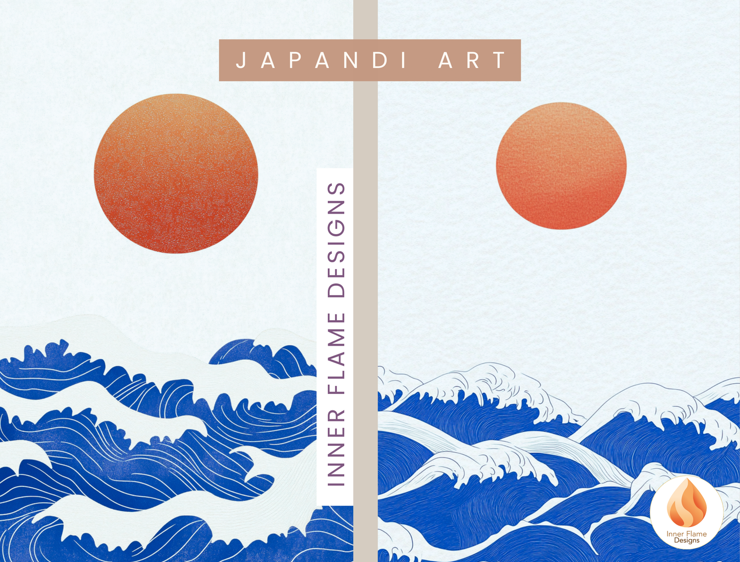 Vibrant Japandi Art for Modern Home Design | Diptych Artwork (Series 2)