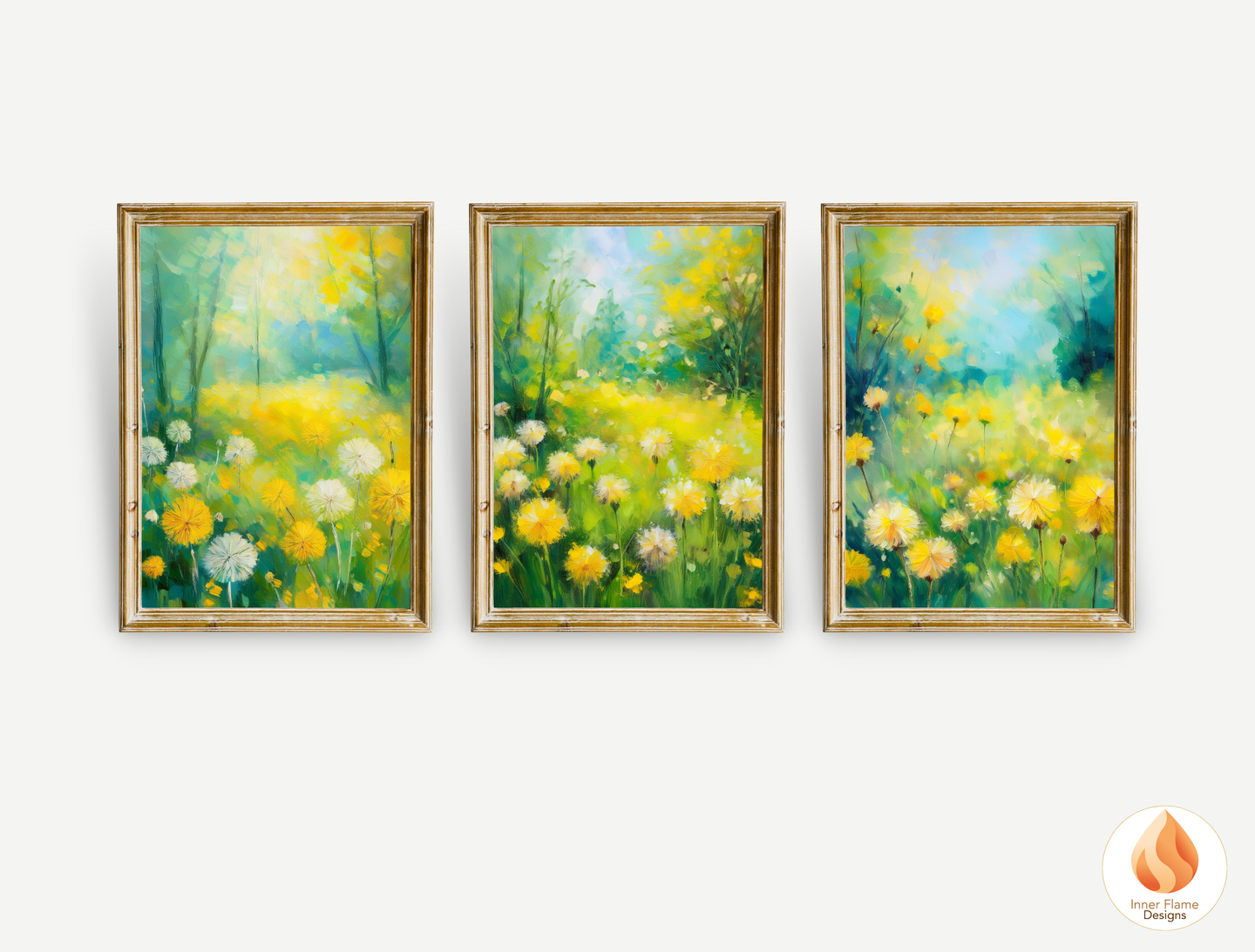 Vibrant Flower Artwork for Modern Home Design | Triptych Artwork