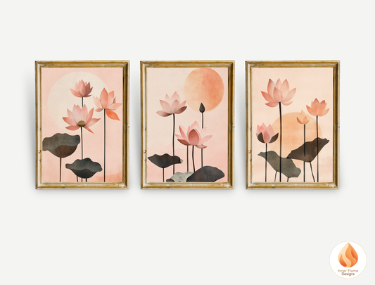 Exquisite Japandi Art for Modern Home Design | Triptych Artwork