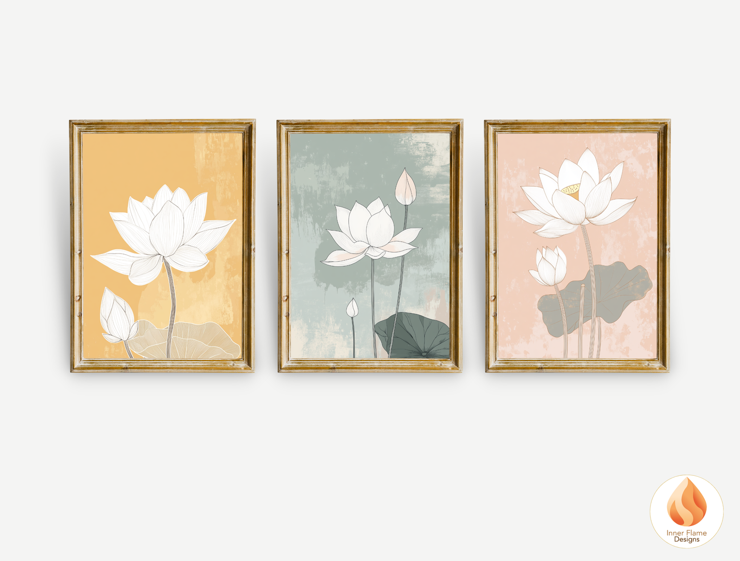 Subtle Japandi Art for Modern Home Design | Triptych Artwork (Series 4)