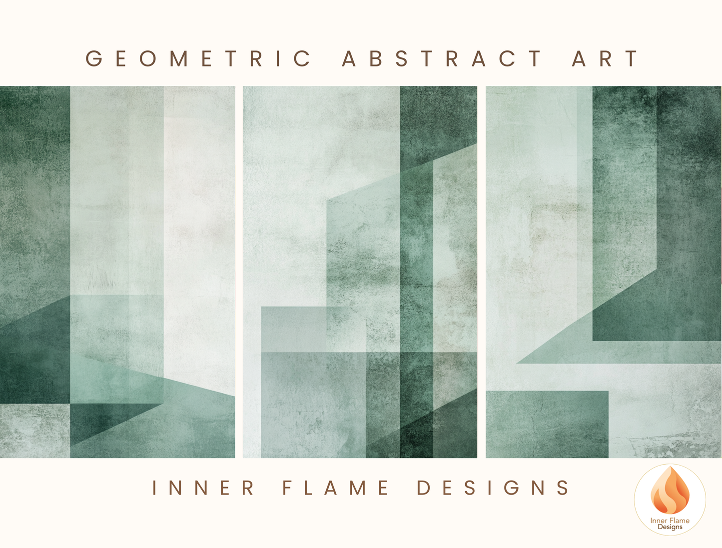 Simple Geometric Artwork for Modern Home Design | Triptych Artwork