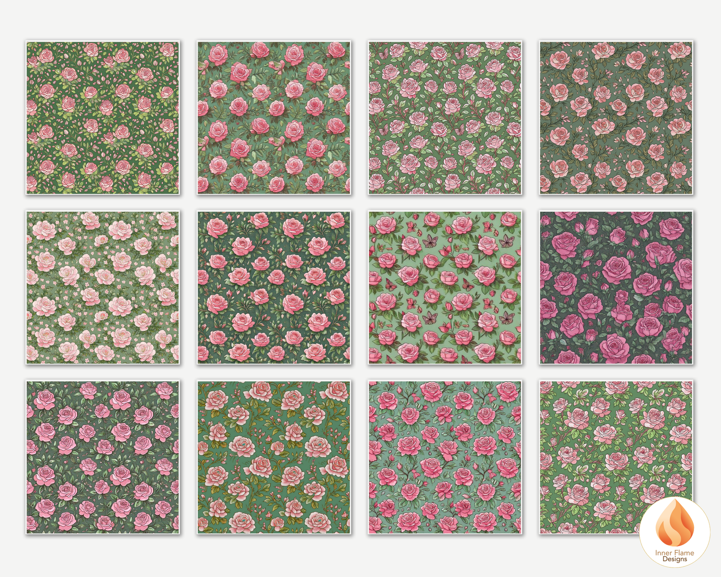 Lush Rose Floral Surface Patterns | Seamless Patterns for Wallpaper, Textiles, Packaging and Digital Designs