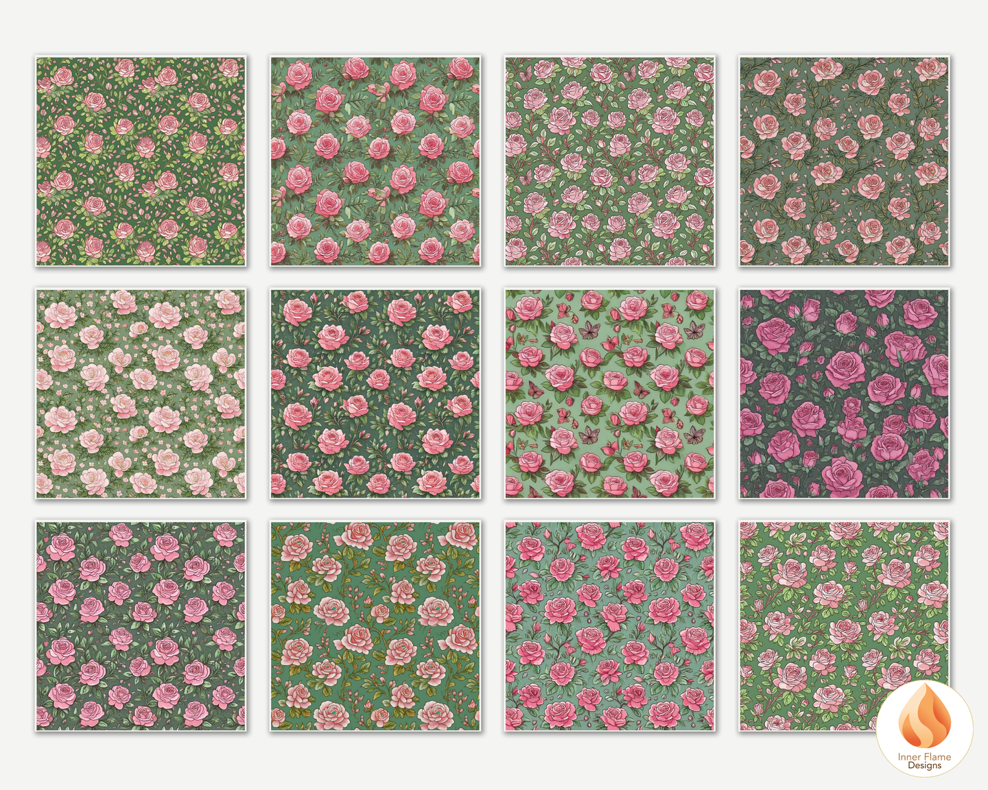 Lush Rose Floral Surface Patterns | Seamless Patterns for Wallpaper, Textiles, Packaging and Digital Designs