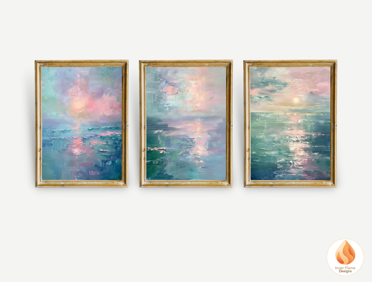 Translucent Minimalist Art for Modern Home Design | Triptych Artwork