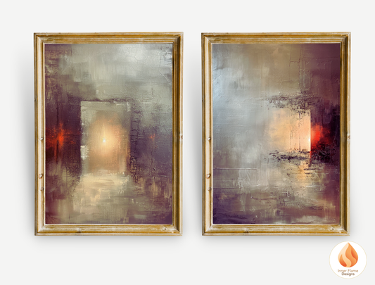 Contemplative Minimalist Art for Modern Home Design | Diptych Artwork