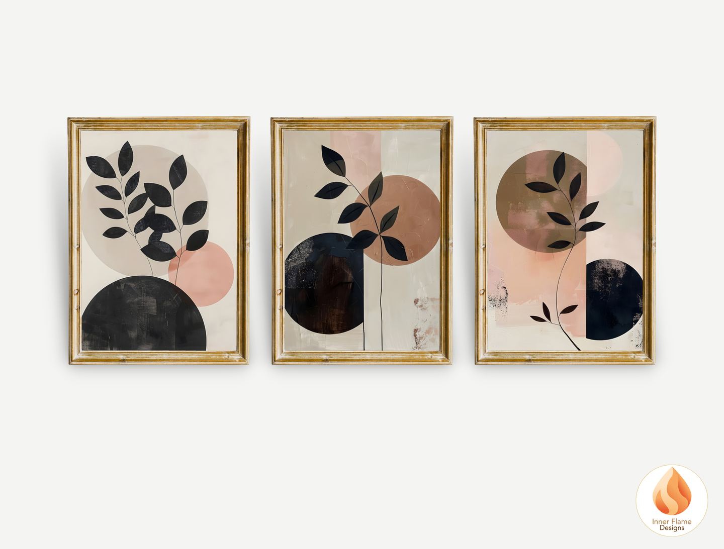 Charming Japandi Art for Modern Home Design | Triptych Artwork (Series 1)