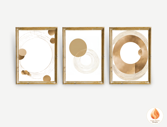 Stylish Geometric Artwork for Modern Home Design | Triptych Artwork