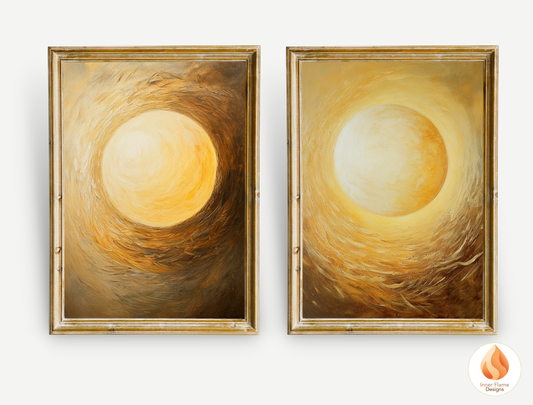 Luminous Minimalist Art for Modern Home Design | Diptych Art (Series 1)