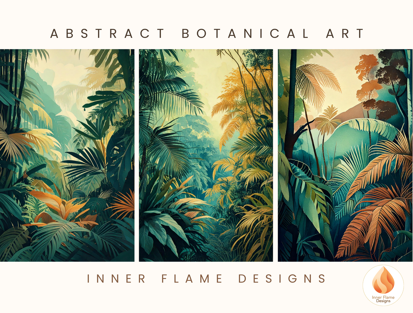 Verdant Botanical Art for Modern Home Design | Triptych Artwork