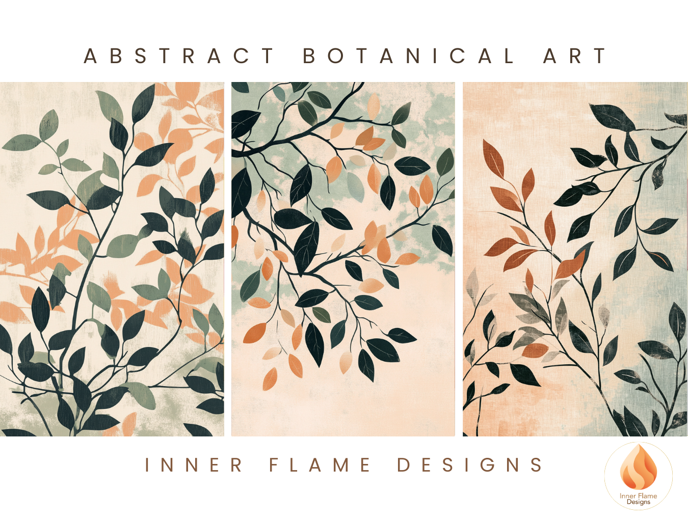 Elegant Botanical Art for Modern Home Design | Triptych Artwork