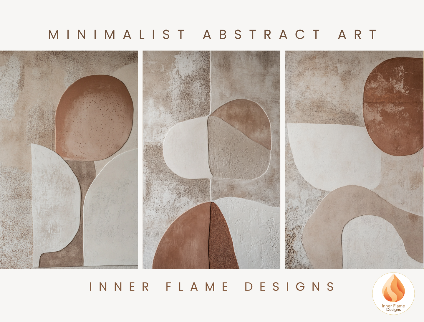 Earthy Minimalist Art for Modern Home Design | Triptych Artwork