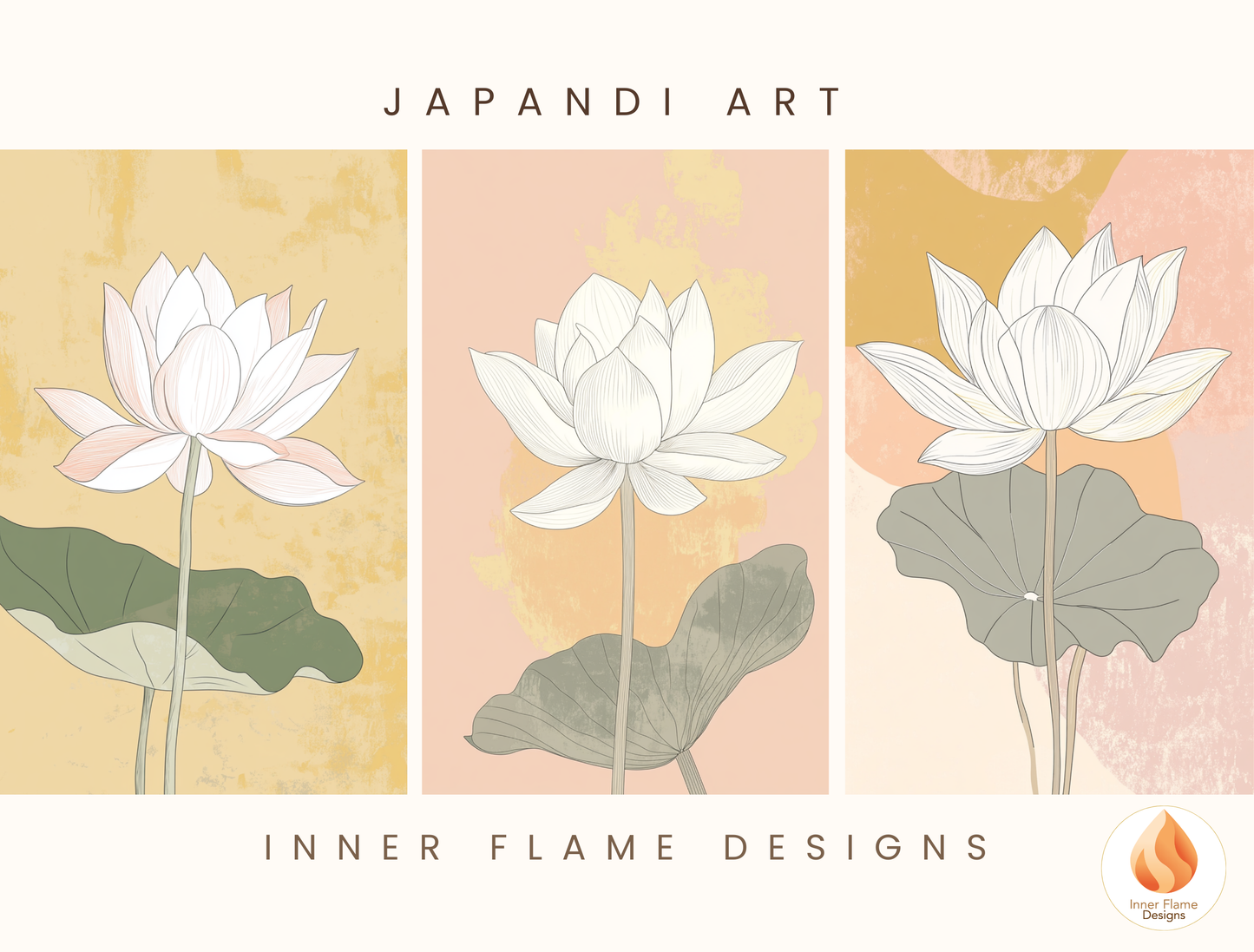 Subtle Japandi Art for Modern Home Design | Triptych Artwork (Series 1)