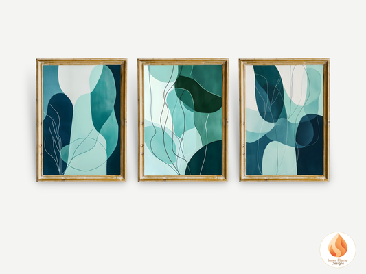 Whimsical Line Art for Modern Home Design | Triptych Artwork
