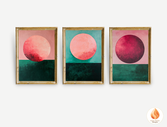 Dynamic Geometric Artwork for Modern Home Design | Triptych Artwork