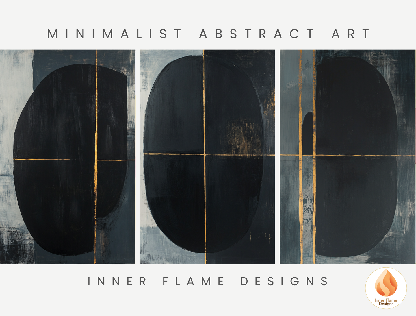 Enigmatic Minimalist Art for Modern Home Design | Triptych Artwork