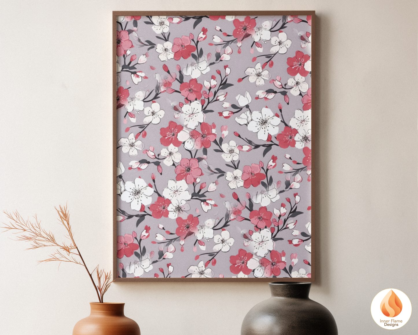 Japandi Rose Floral Surface Patterns | Seamless Patterns for Wallpaper, Textiles, Packaging and Digital Designs
