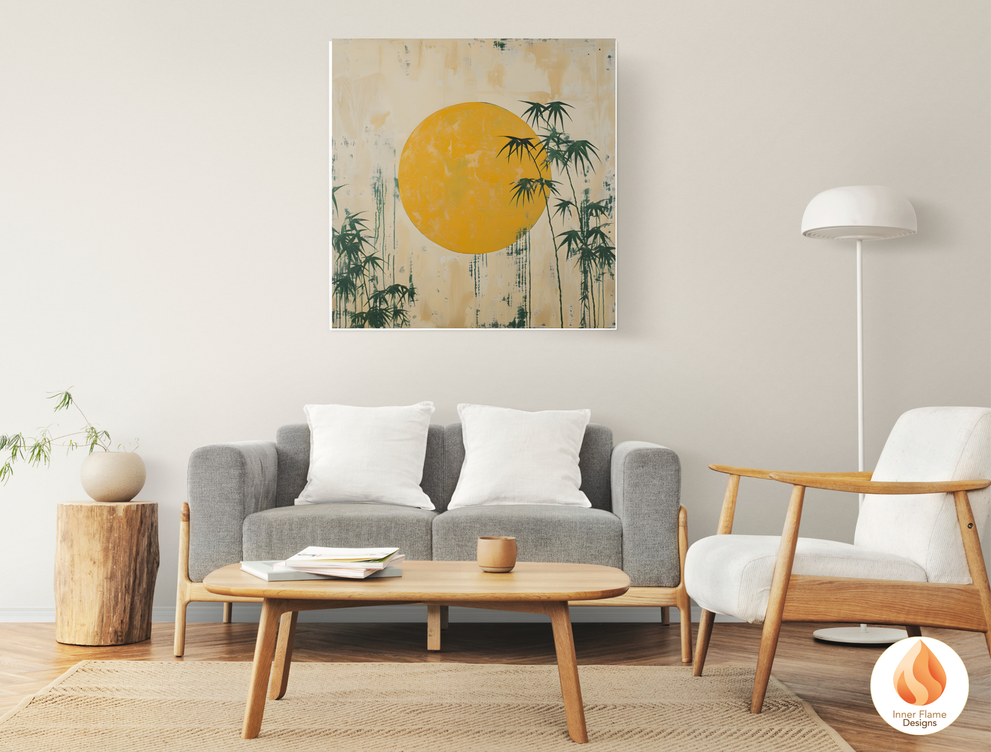 Tranquil Japandi Art for Modern Home Design | Triptych Artwork (Series 1)