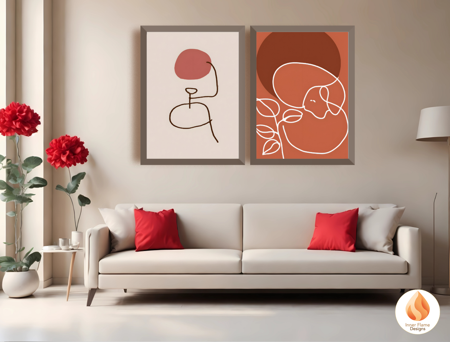 Eclectic Line Art for Modern Home Design | Triptych Artwork