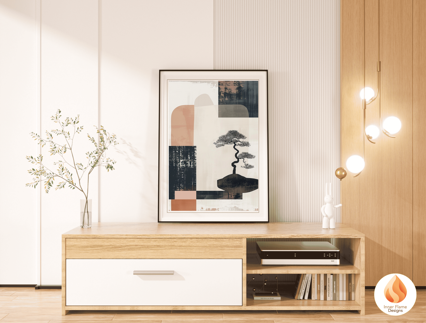 Elegant Japandi Art for Modern Home Design | Triptych Artwork