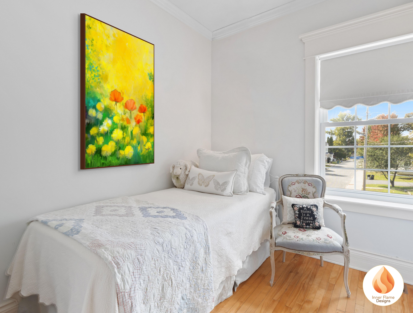 Cheerful Flower Artwork for Modern Home Design | Triptych Artwork