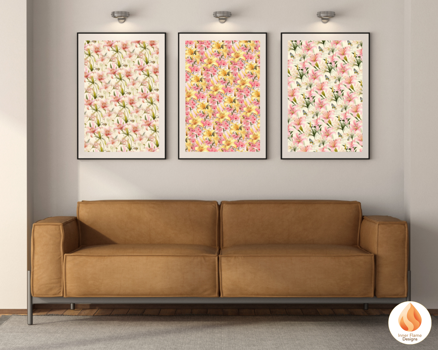 Spring Lily Floral Surface Patterns | Seamless Patterns for Wallpaper, Textiles, Packaging and Digital Designs
