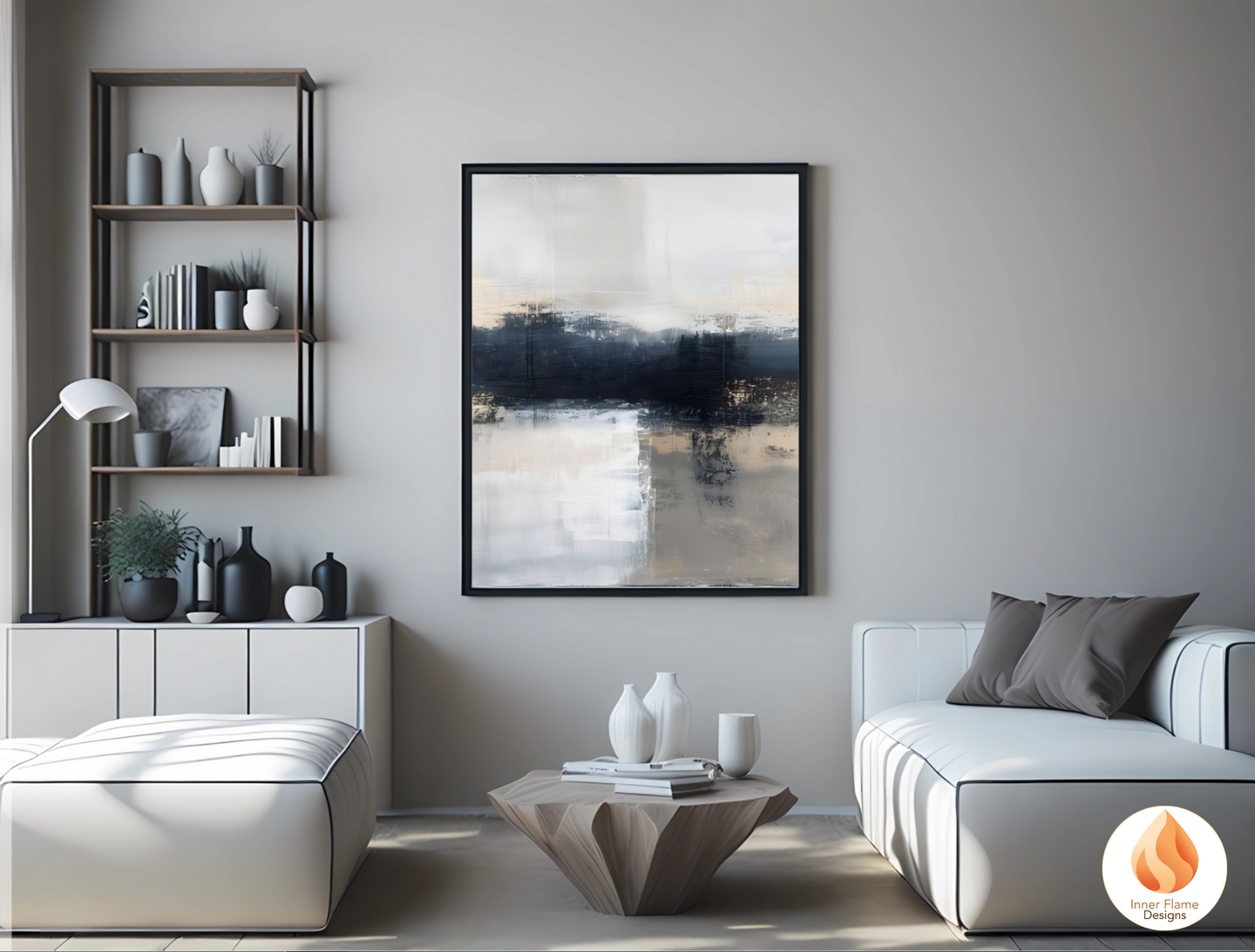 MonochromaticMinimalist Art for Modern Home Design | Triptych Artwork