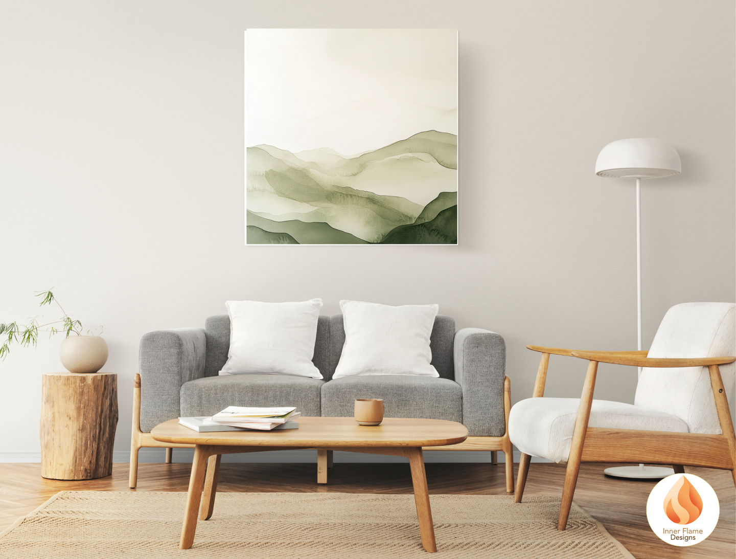 Reflective Japandi Art for Modern Home Design | Triptych Artwork
