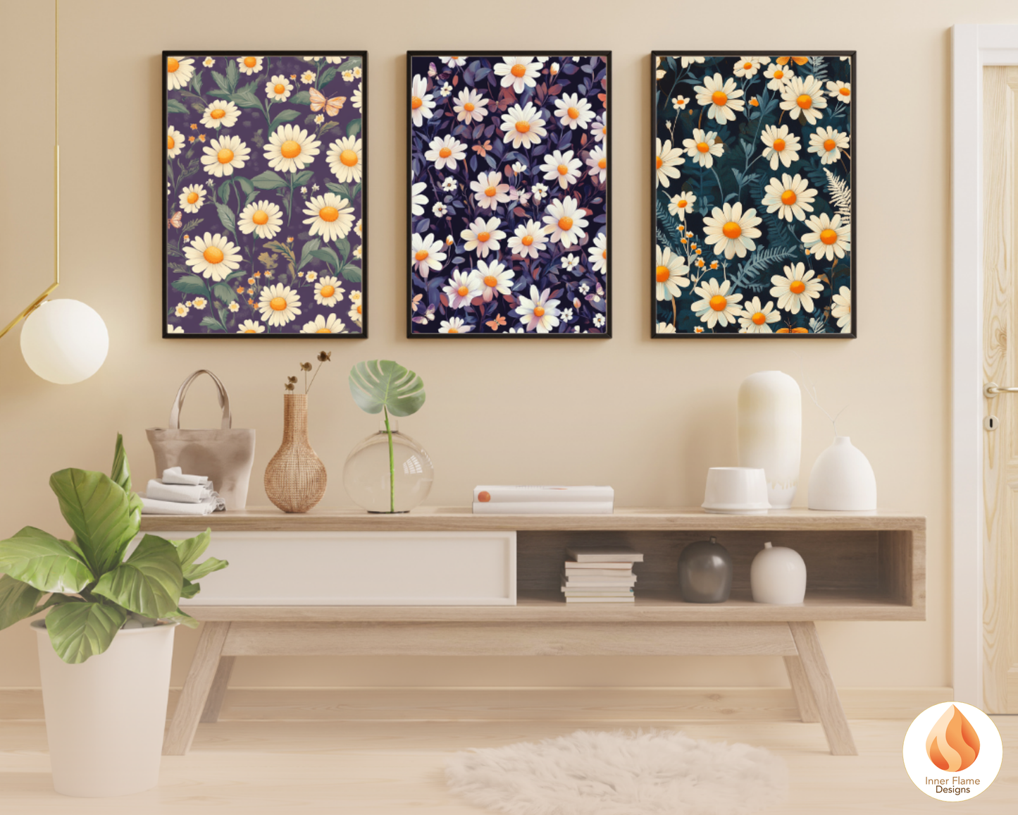 Dynamic Daisy Floral Surface Patterns | Seamless Patterns for Wallpaper, Textiles, Packaging and Digital Designs