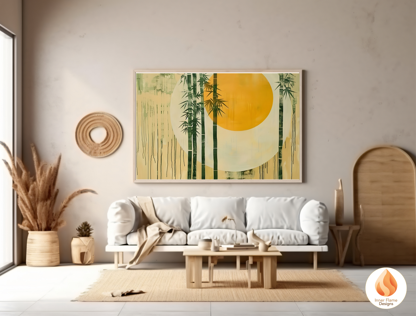 Tranquil Japandi Art for Modern Home Design | Triptych Artwork (Series 3)