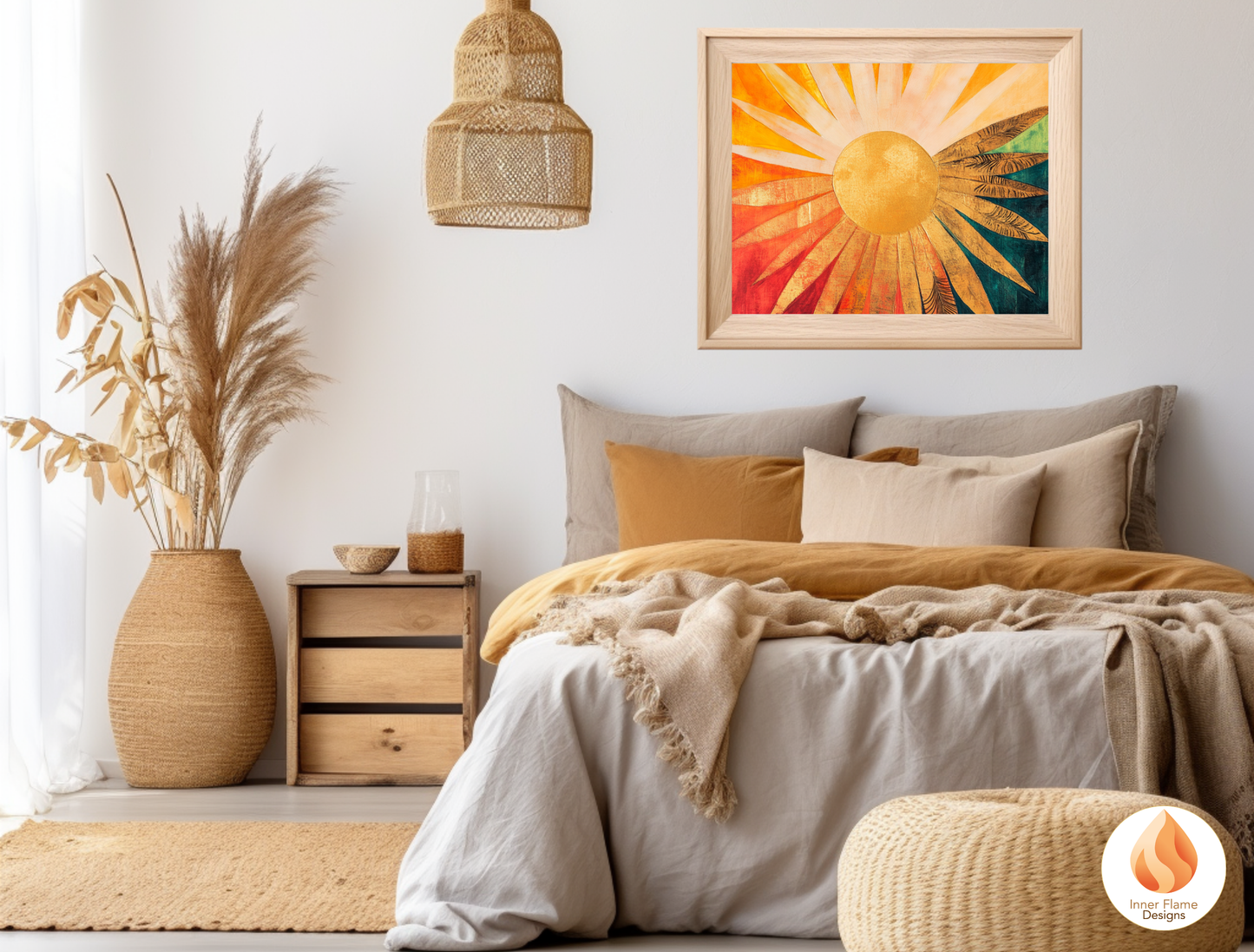 Vivid Cosmic Boho Wall Art Décor for Modern Home Design | Triptych Artwork (Series 1)