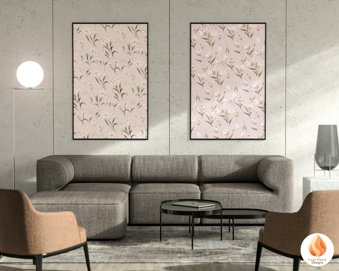 Japandi Lily Floral Surface Patterns | Seamless Patterns for Wallpaper, Textiles, Packaging and Digital Designs