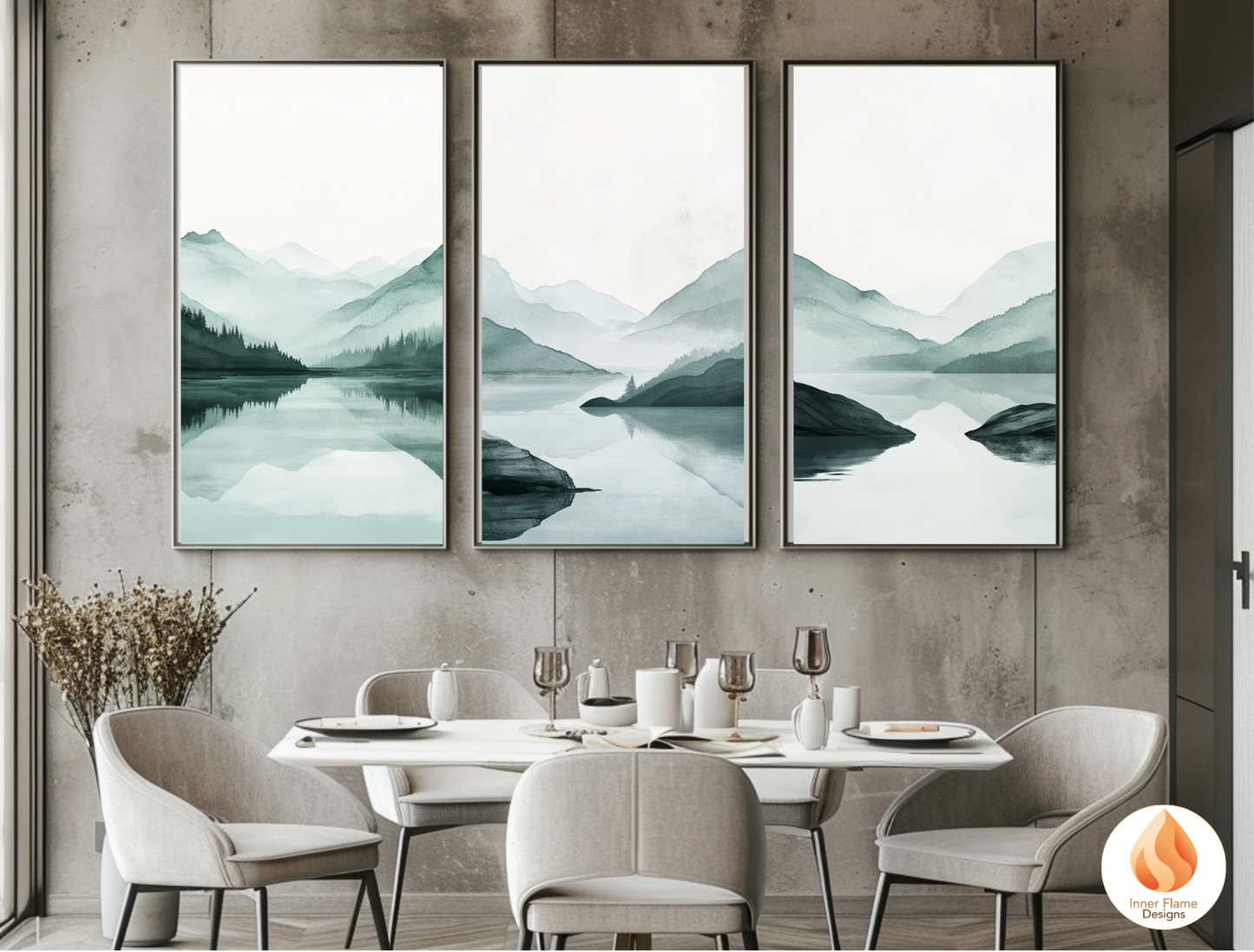 Meditative Japandi Art for Modern Home Design | Triptych Artwork