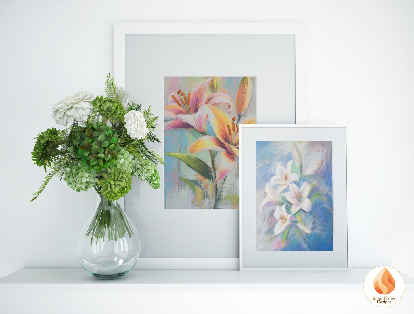 Delicate Flower Artwork for Modern Home Design | Four Piece Artwork