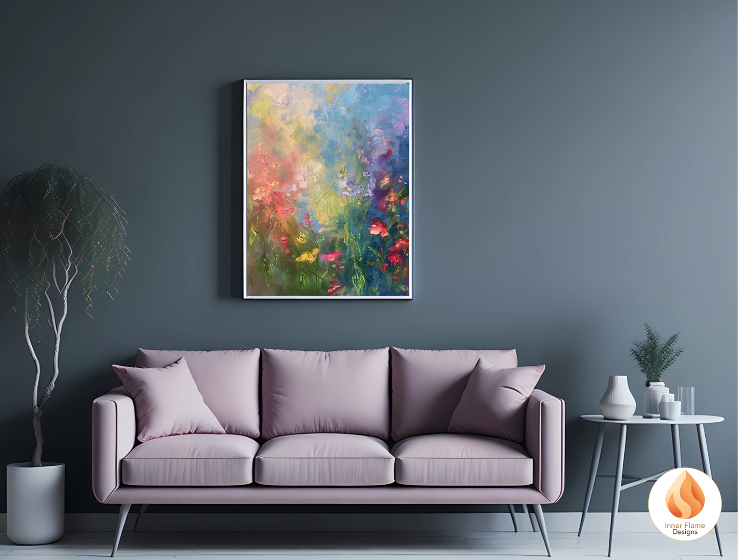 Magical Flower Artwork for Modern Home Design | Triptych Artwork