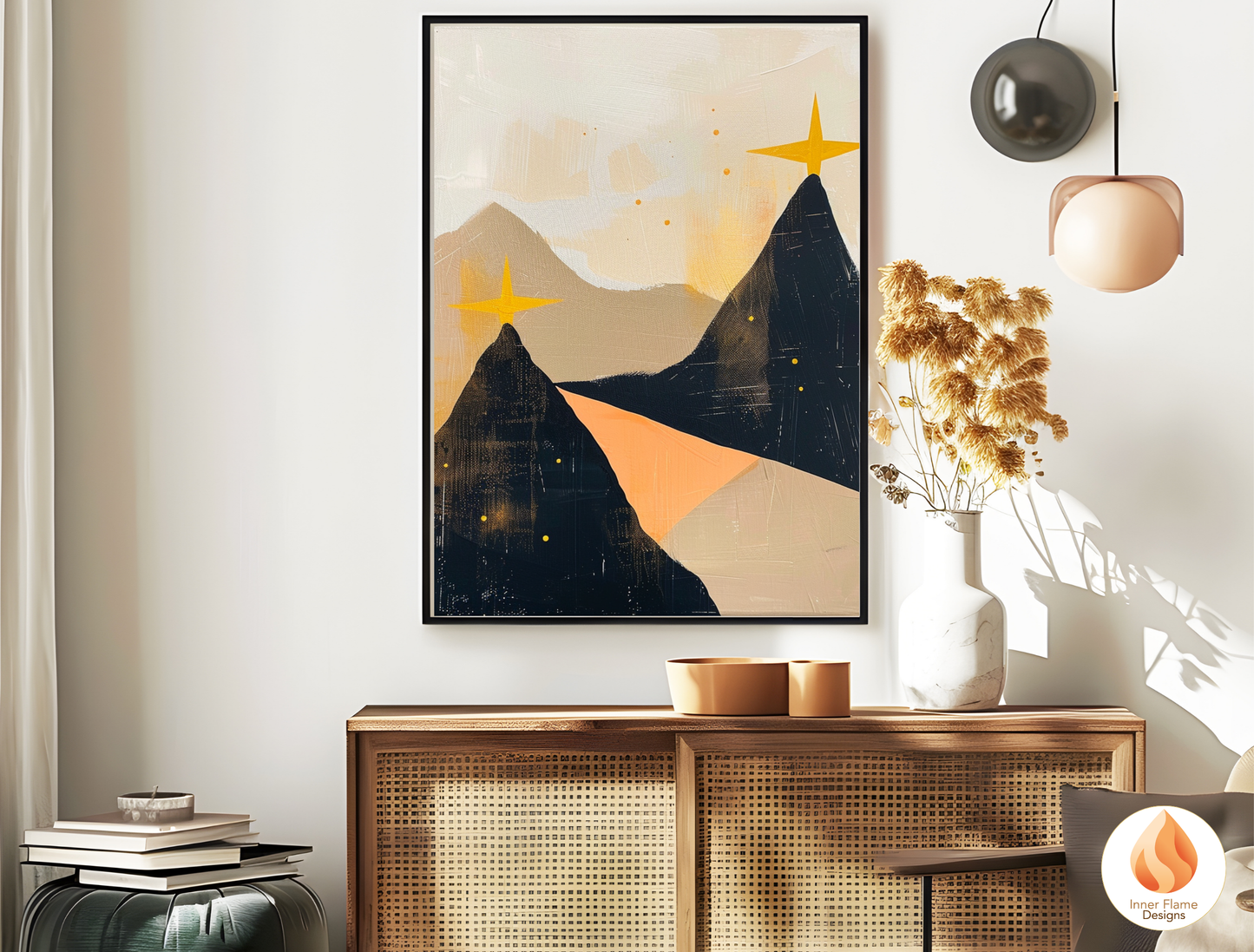 Ethereal Japandi Art for Modern Home Design | Triptych Artwork (Series 4)