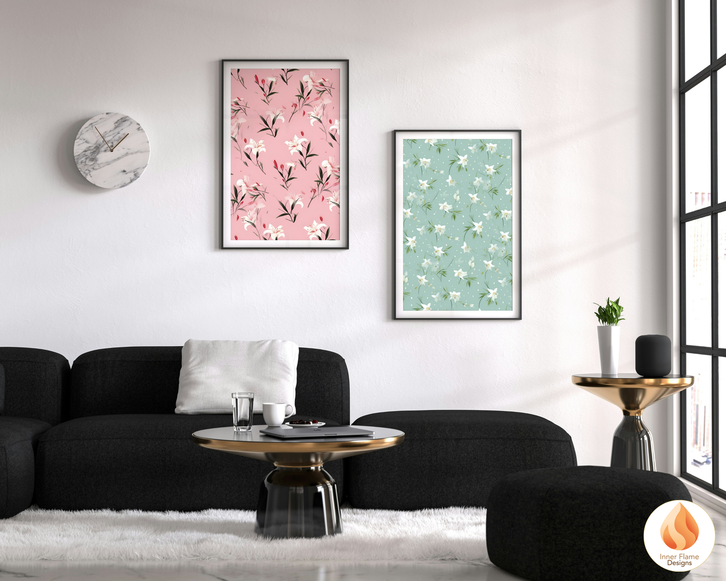 Japandi Lily Floral Surface Patterns | Seamless Patterns for Wallpaper, Textiles, Packaging and Digital Designs