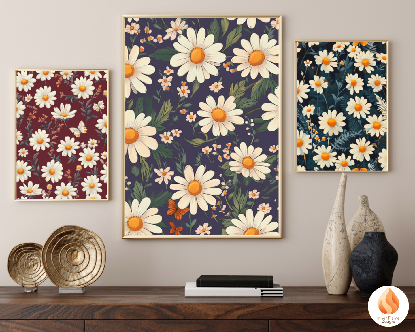 Dynamic Daisy Floral Surface Patterns | Seamless Patterns for Wallpaper, Textiles, Packaging and Digital Designs