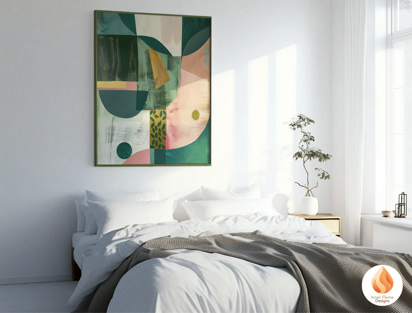 Eclectic Geometric Artwork for Modern Home Design | Triptych Artwork