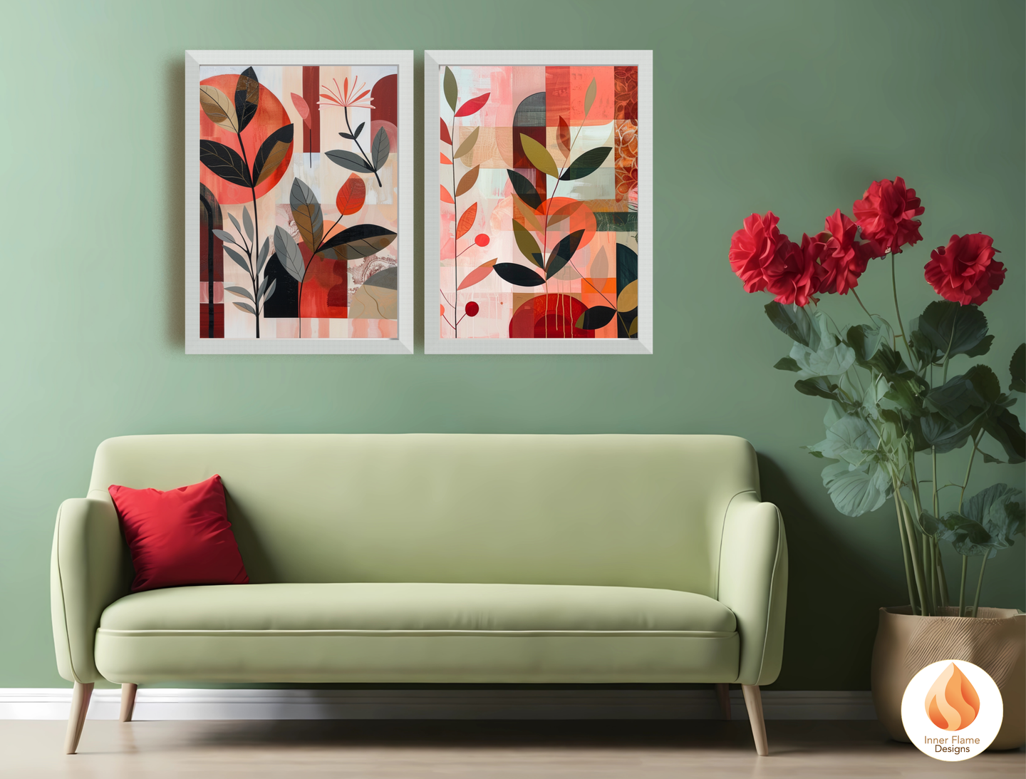 Modern Boho Wall Art Décor for Modern Home Design | Triptych Artwork (Series 2)