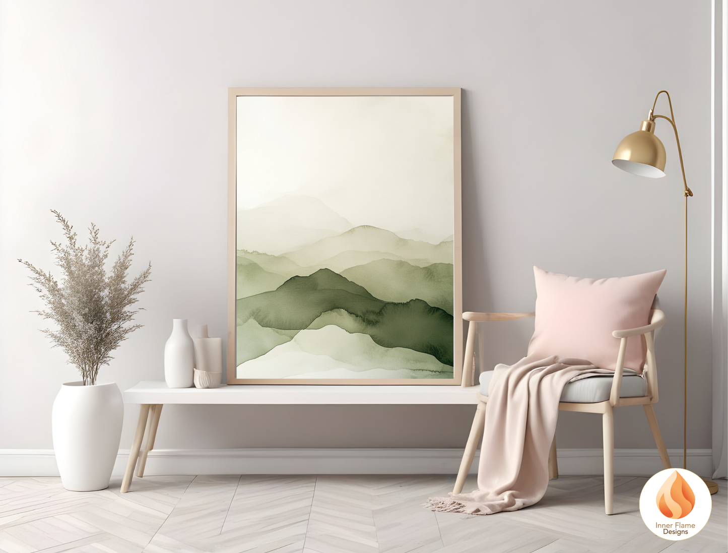 Reflective Japandi Art for Modern Home Design | Triptych Artwork